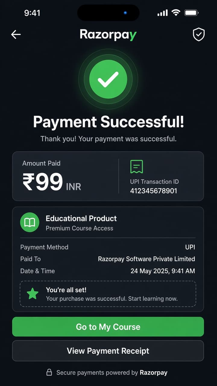 UPI payment success for ₹99