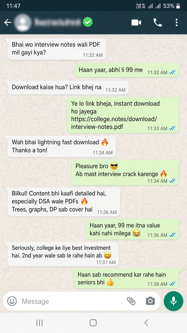 WhatsApp chat about the PDF bundle